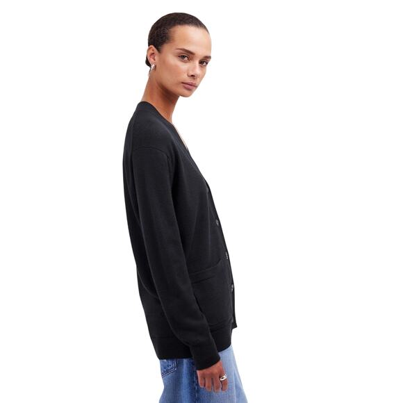 Madewell Merino Wool Black Cardigan XS NWT | Soft Fair Trade Button Down Sweater - Picture 2 of 8